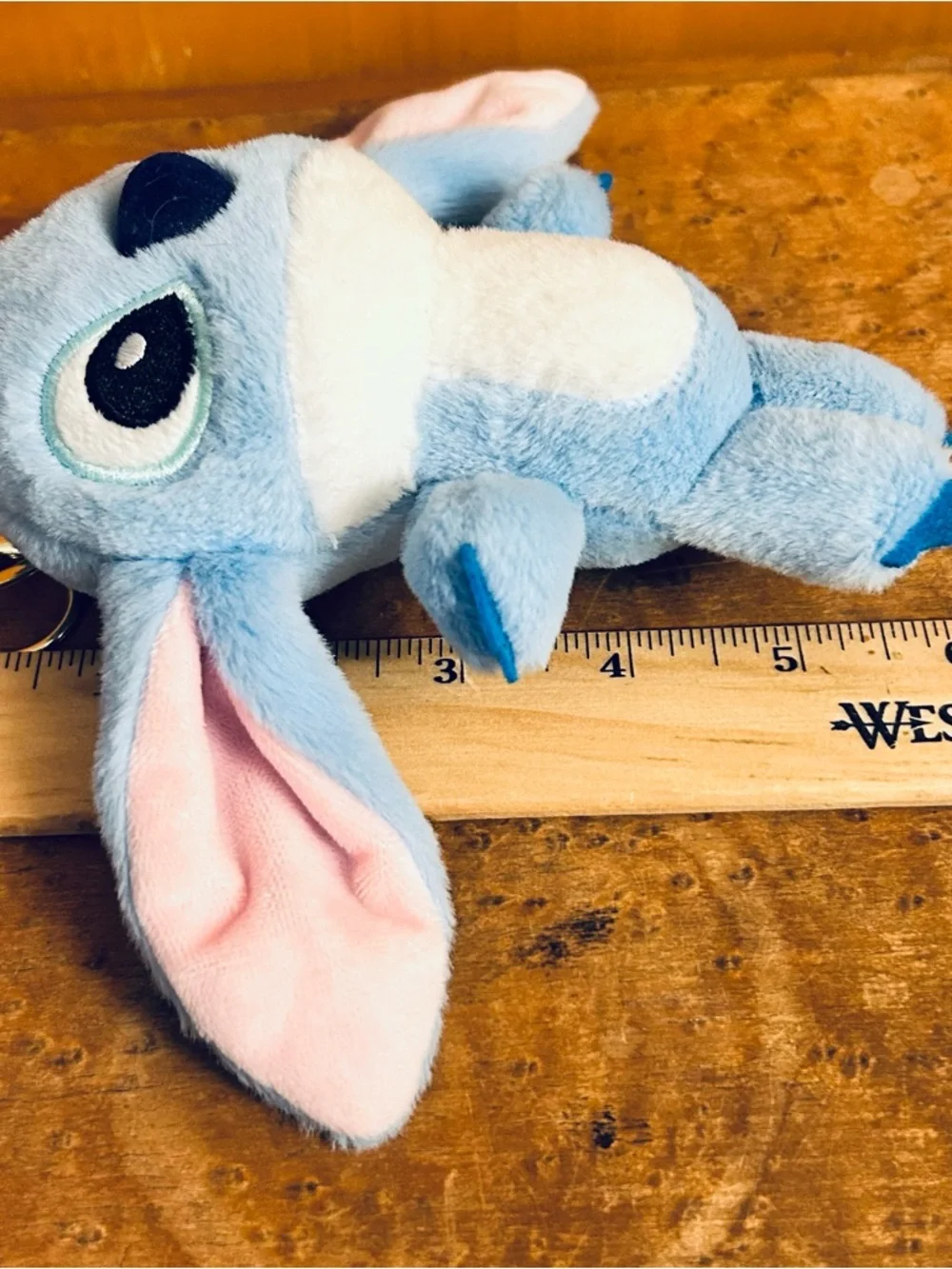 Disney Parks STITCH Keychain Plush Stuffed Animal Metal Ring 6” Lilo & Stitch